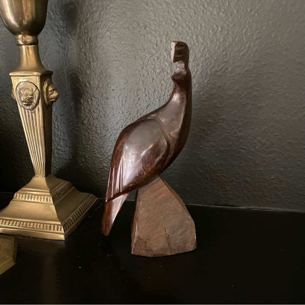 Vintage ironwood quail Mcm mid century wood bird figurine